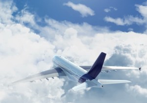 plane heading into clouds